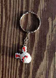 Porte-clés lapin, accessoire de sac, lapin perlé, porte-clés perle rocaille, lapin perlé, lapin porte-clés lapin perlé animaux fait à la main - Product Image 2