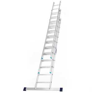 Folding Aluminum <b>Ladder</b> with Extra Wide Non-Slip Platform for <b>Safety</b> Indoor Home Use, Maintenance and Cleaning - Product Image 2