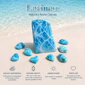 Jeulia Gold Swirl Oval Larimar <b>Ring</b> with Dual Starfish-Fashionable <b>Statement</b> Jewelry for Women - Product Image 3