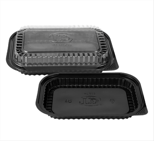 Contenedor de comida de plástico desechable de 4 compartimentos sin BPA de fábrica con tapa Color negro para llevar fiambrera sin Bpa precio bajo - Product Image 5
