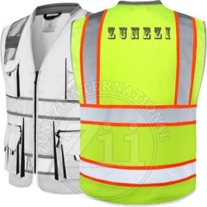 Vêtements de travail de construction imperméables en polyester fluorescent noir de classe 2 ZUNEZI INTERNATIONAL avec bande réfléchissante de sécurité - Product Image 3
