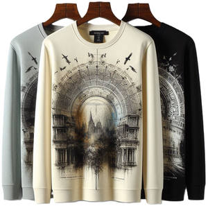 Men's 100% Cotton <b>T</b>-<b>shirts</b> Printed Full Sleeve Casual O-Neck Quick Dry with Breathable Sustainable Jersey Plus Size Options - Product Image 3