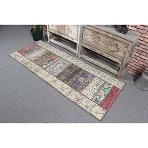 Tapis turc vintage 2,4x6,2 pi (73x188 cm), tapis en laine rouge - Product Image 4