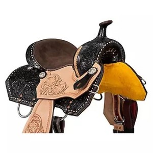 Selle d'équitation anglaise avec conception d'outillage manuel Selle de course de baril confortable Selle de cheval - Product Image 3