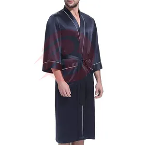 Yeni robe erkekler için katı renk bandaj bornoz uzun kollu elbiseler erkek salonu aşınma sabahlık erkekler uyku tops