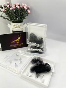 Extensiones de Pestañas de Volumen Preformadas Profesionales 10D 0.05, Hechas a Mano, Abanicos Sueltos, Base Puntiaguda, Cabello PBT Coreano Suave, Curvatura D - Product Image 5