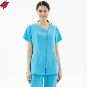 Polyester extensible doux Spandex haut chirurgical unisexe pantalon hôpital de beauté uniforme médical soins infirmiers gommages costume gommages ensembles - Product Image 3