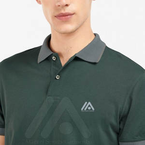 เสื้อยืดผู้ชายแบบแห้งเร็วสำหรับเสื้อโปโลผ้าฝ้ายโพลีเอสเตอร์ใส่สบายเนื้อผ้าแคนวาสลายพื้น - Product Image 5