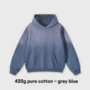 Sweats à capuche pour hommes 420Gsm vêtements vintage lavés à l'eau pour hommes sweat à capuche surdimensionné de couleur personnalisée - Product Image 2