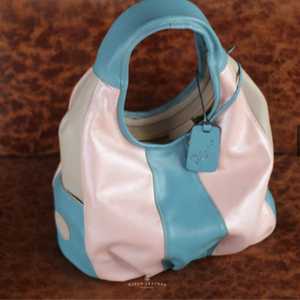 Haute qualité femmes cuir Hobo sac à la main couleur bloc conception Pastel poudre bleu Blush rose et Taupe Style Artisan indonésien - Product Image 1