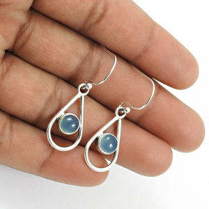 New Arrival Wholesale Personalized Jewelry 925 Sterling Silver Natural Green Onyx Gemstone Classic Look Earrings <b>Bulk</b> Suppliers - Product Image 4