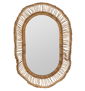 Espejo montado en la pared Espejo de pared de forma cuadrada superventas Diseño moderno con marco de ratán hecho a mano Decoración náutica Premium - Product Image 3