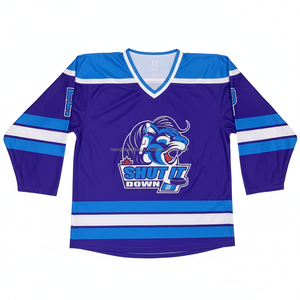 เสื้อฮอกกี้น้ำแข็งแบบกำหนดเองน้ำหนักเบา ชุดทีมแบบระบายอากาศและต้านเชื้อแบคทีเรีย ผลิตจากโพลีเอสเตอร์ รับผลิตแบบ OEM และขายส่ง - Product Image 1