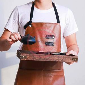 Custom Logo Leather Salon <b>Apron</b> Professional Hair Cutting Barber <b>Aprons</b> - Product Image 3