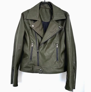 Veste de moto d'hiver pour femmes à col montant personnalisé Manteau en cuir PU noir Sans commentaires encore - Product Image 5
