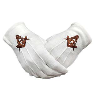 Guantes de Algodón Blancos de Moda para Fabricantes, Regalia Masónica con Logotipo Bordado, Aplicable para la Temporada de Verano e Invierno - Product Image 4