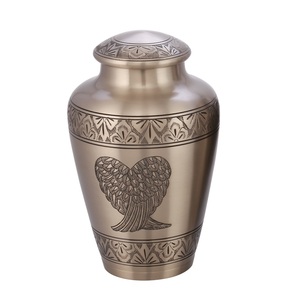 Urnes de crémation blanches au Design argenté classique, fournitures de funérailles en métal de haute qualité pour les cendres humaines à faible coût - Product Image 2
