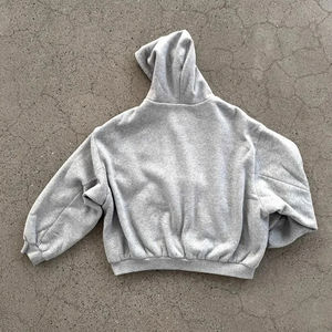 เสื้อฮู้ดมีซิปสำหรับผู้ชายผ้าซักกรดแบบวินเทจผ้าโพลีเอสเตอร์/ ผ้าฝ้ายสำหรับฤดูหนาว500GSM โลโก้ออกแบบได้ตามต้องการ - Product Image 6