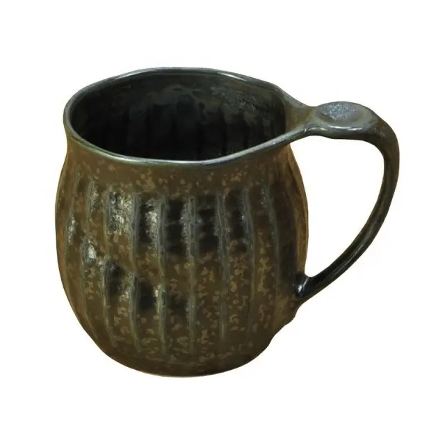 Microwave-safe Japanese Mino Pottery Mug for Coffee, Tea, Beer, Fermented Rice Drink Sogime Mug Cup