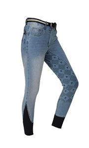 Pantalons d'équitation sportifs, tissu denim extensible personnalisé, leggings d'équitation en denim équestre, jeans, jodhpur et pantalons d'équitation - Product Image 5