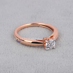 0,50 CT laboratorio crecido corte redondo VVS claridad 925 plata esterlina solitario anillo de compromiso de boda para mujeres pase probador de diamantes - Product Image 3