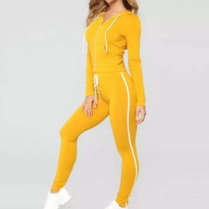Women sweat suit Zipper customized <b>Tracksuit</b> Set new design Cheap OEM Wholesale High quality woman <b>yellow</b> color <b>tracksuits</b> 2026 - Product Image 6