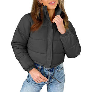 Nueva chaqueta acolchada de Invierno para mujer con capucha cálida de satén Abrigo acolchado de algodón delgado para mujer Abrigo de invierno estampado - Product Image 1