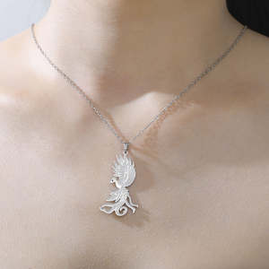 สร้อยคอจี้โมอิสซาไนต์สลักลายโซโลมอนฟีนิกซ์สไตล์วินเทจ เงินแท้ 925 ชุบทอง  จี้เครื่องประดับนำโชค ของขวัญสำหรับทุกเพศ - Product Image 5