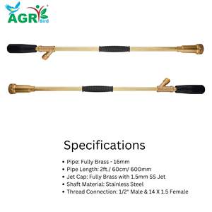 Pistola de Pulverización de Latón de 16 mm y 2 pies, Pistola de Agua de Alta Presión para Agricultura, Herramienta de Cuerpo de Latón Duradero - Product Image 3