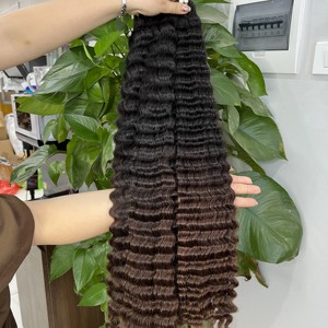 BURGUNDY BURMESE CURLY SUPER DOUBLE BUNDLES DEAL WITH CLOSURE 100% RAW VIRGIN VIETNAMES HUMAN HAIR EXTENSIONS - Product Image 5
