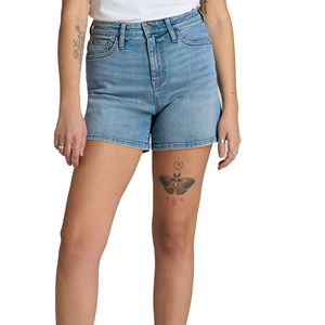 Shorts de Mezclilla para Mujer al por Mayor, de Algodón Transpirable, Tallas Grandes, Impermeables, Ecológicos, con Perlas, Talla y Logotipo Personalizables, Servicio OEM - Product Image 1