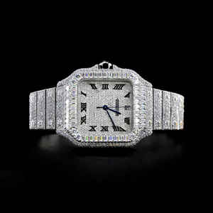 Usine Personnalisé Pass Diamond Test Iced Out Luxe Vvs Moissanite Diamant Montre Femmes Hip Hop Plein Diamant Montres - Product Image 1