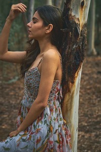 Vestido con estampado floral indio hecho a mano 100% algodón Elegante ropa de verano corta para novia personalizada para regalos de luna de miel de boda - Product Image 4