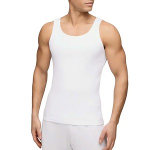 <b>Men</b> T-shirt Regular Fit 100% cotton Tank Top Plain 2-way <b>stretch</b> cotton - Product Image 1