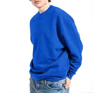 สเวตเชิ้ตแขนยาวของผู้ชายสีพื้นแนวสตรีทแวร์สีฟ้าอบอุ่นสำหรับฤดูหนาว - Product Image 5