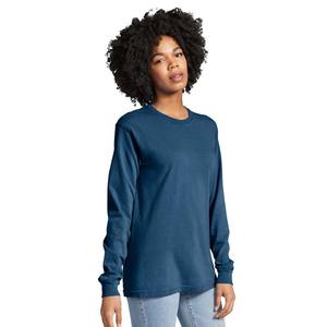 Camisa Azul de Jersey de Algodón para Mujer, Camisa de Manga Larga para Dama - Product Image 3