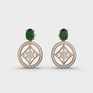 Boucles d'oreilles pendantes en diamant étincelant les plus recherchées conçues pour compléter la robe des mariées lors de leur grand jour - Product Image 2