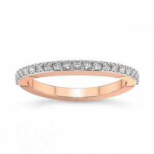 แหวนเพชรครึ่งวงแบบอินฟินิตี้ ประดับเพชรแล็บโกรว์ 0.33 กะรัต น้ำหนักรวม 14K ทองคำแท้ สี FG ความสะอาดระดับ VS ประดับเพชร 19 เม็ด ดีไซน์เรืองแสงอ่อนๆ - Product Image 2