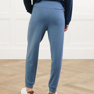 Pantalones de chándal transpirables ligeros de secado rápido de algodón 100% para hombre de talla grande al por mayor, pantalones de chándal de patrón sólido orgánico para invierno - Product Image 6