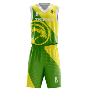 Uniformes de basket-ball en polyester 100% sublimés par équipe sportive entièrement par sublimation avec ensemble d'uniformes de marque de distributeur - Product Image 1