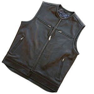 Chaleco de Cuero de Invierno para Hombre de la Mejor Calidad, con Cierre de Botones de Cuerno, Resistente al Viento, Fabricación con Logotipo y Marca Personalizados OEM - Product Image 2