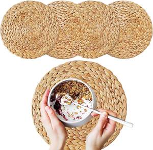 New Handmade Water Hyacinth Natural Wicker Dining <b>Table</b> Vietnam <b>Placemat</b> 13 Inches Round <b>Placemats</b> Woven <b>Placemats</b> - Product Image 1
