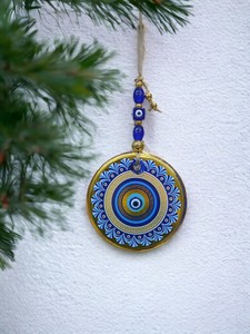 Ojo Turco DAFNI de 13 cm, Hecho a Mano, con Impresión en Relieve, Magnético, de Vidrio, Tradicional, Regalo Promocional, Decoración de Pared, Estambul - Product Image 6