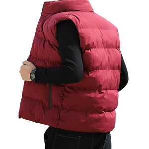 Meilleur gilet pour homme Automne Saison froide d'hiver Vêtement d'extérieur Gilet chaud en coton lourd Veste - Product Image 4