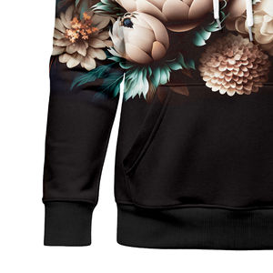 Sudadera con capucha unisex personalizada 100% de algodón cómoda sudadera de invierno con estampado floral sublimado - Product Image 3