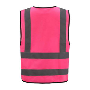 Chaleco de Seguridad de Tráfico de algodón de alta calidad con bolsillos Cremallera Hi Vis Chaleco de emergencia con logotipo personalizable Característica de múltiples bolsillos - Product Image 3