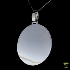 Colgante con cualquier letra helada en el centro hecho en plata de ley 925 adornado con diamantes de moissanita brillante para regalo - Product Image 5