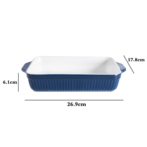 Plat de cuisson carré en porcelaine durable Vaisselle de four en céramique personnalisée pour les besoins de cuisson à domicile - Product Image 1