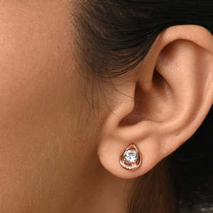 NOVAMART Fine Tosca <b>Silver</b> <b>Stud</b> <b>Earrings</b> Water Drop Star Geometric Patterns Vintage Trendy Cute Engagement Wedding Zircon Diamon - Product Image 4
