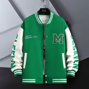 แจ็กเก็ตผ้าเบสบอลสำหรับผู้ชายเสื้อแจ็กเก็ตมีกระดุมแบบปักโลโก้ออกแบบได้ตามต้องการ - Product Image 6